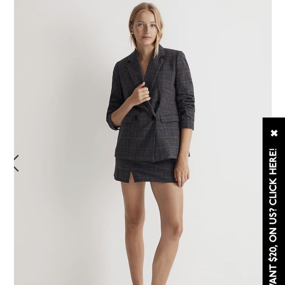 Madewell Rosedale Blazer in Plaid